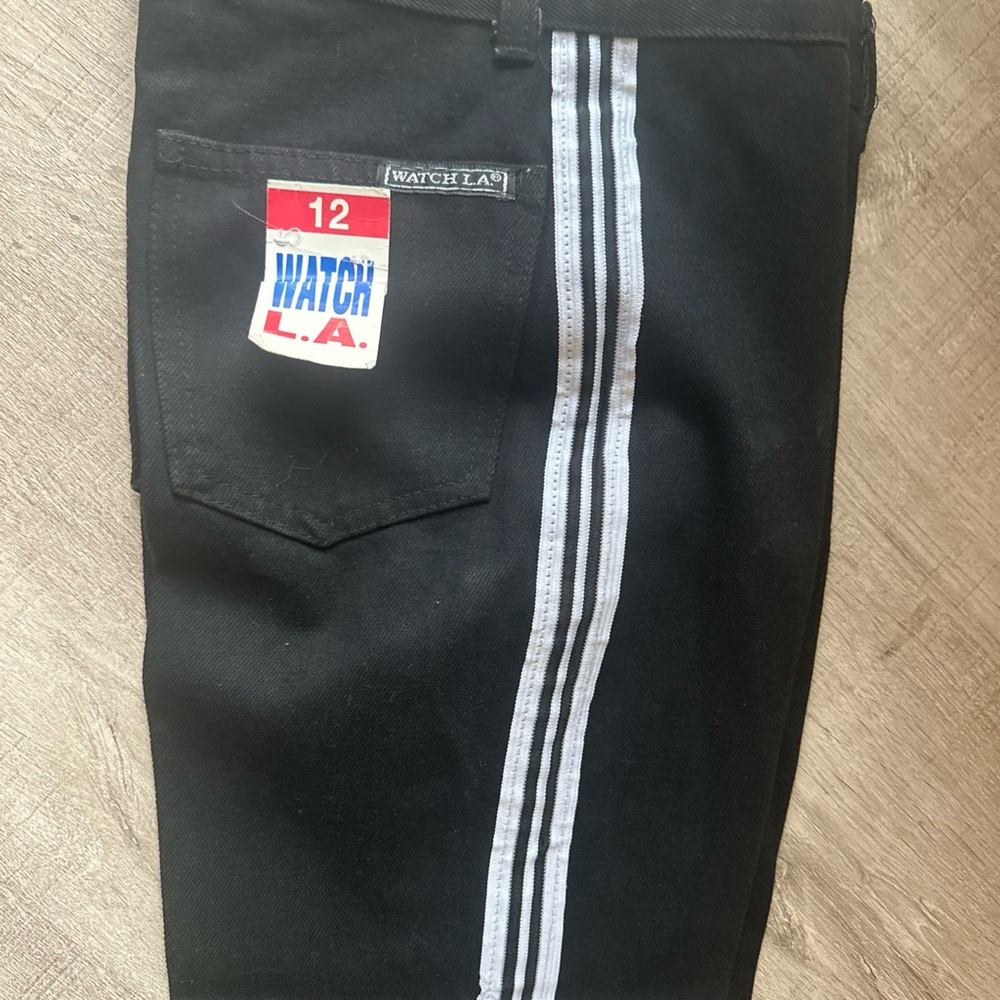 Vintage Watch L.A. Jeanswear  with White side Stripe Size 12 black Jeans